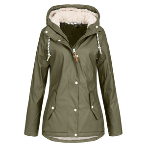 Women Oversize Rain Coat Jacket Outdoor Hoodie