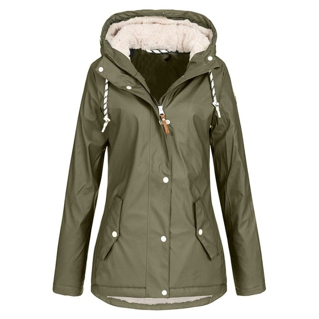 Women Oversize Rain Coat Jacket Outdoor Hoodie