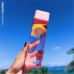 Square Frosted Plastic Water Bottle Portable