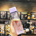 Square Frosted Plastic Water Bottle Portable