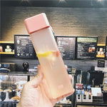 Square Frosted Plastic Water Bottle Portable