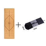 Natural Cork TPE Yoga Mat For Fitness With Position Body Line