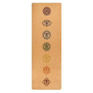 Natural Cork TPE Yoga Mat For Fitness With Position Body Line